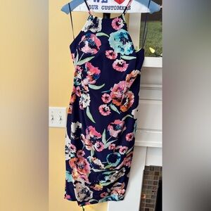 Yumi Kim Womens Afternoon Tea Floral Dress 100% Silk Size  XS Navy Blue